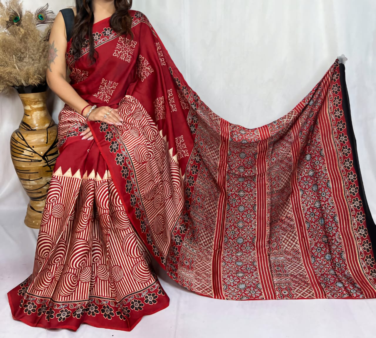 Ajrakh Print Modal Silk Style 20