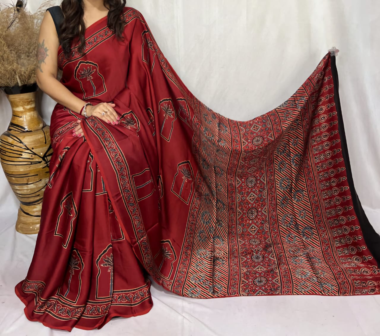 Ajrakh Print Modal Silk Style 24