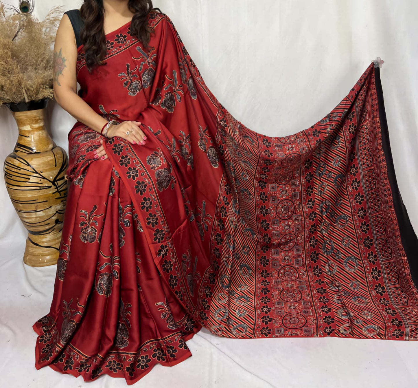 Ajrakh Print Modal Silk Style 23