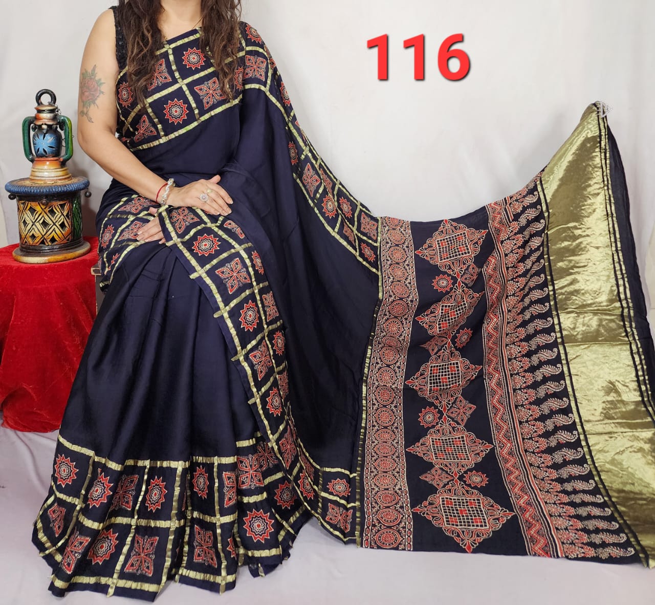 Ajrakh Print Modal Silk Style 40