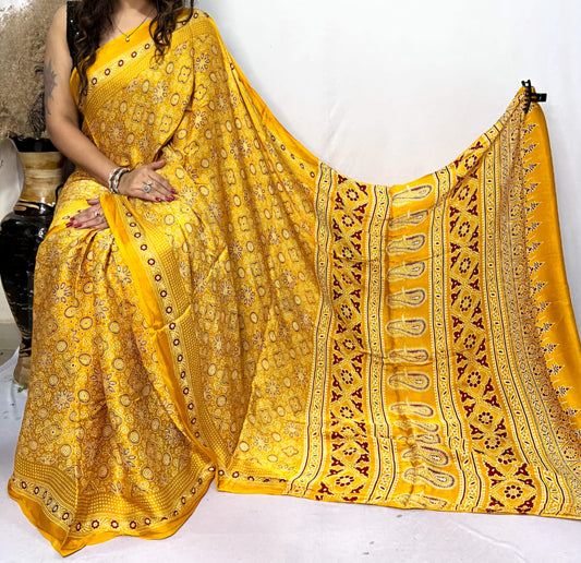 Ajrakh Print Modal Silk Style 35