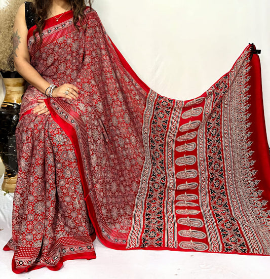 Ajrakh Print Modal Silk Style 40