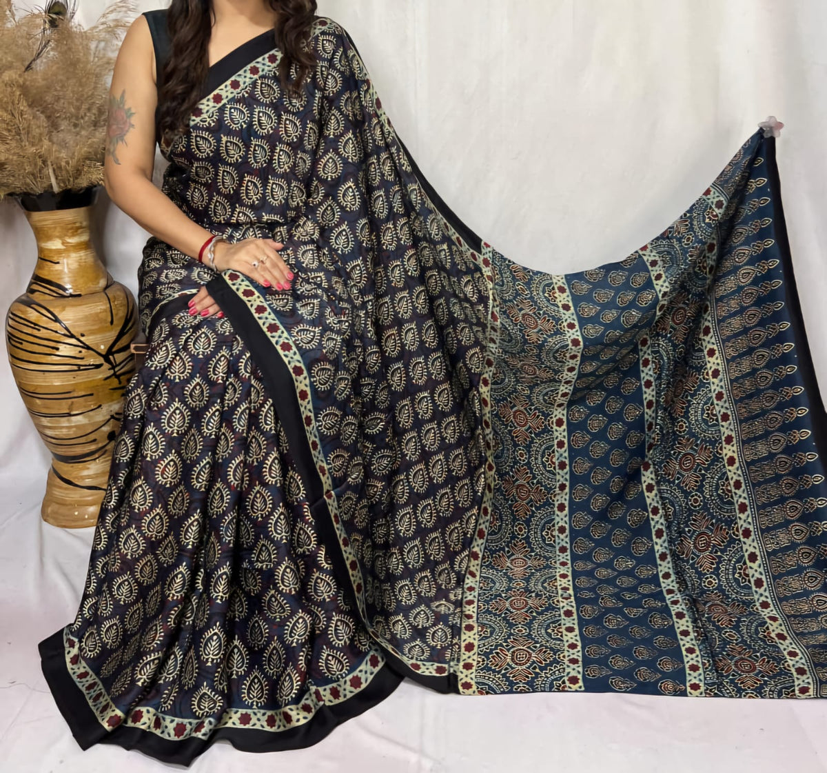 Block Print Modal Silk Style 12