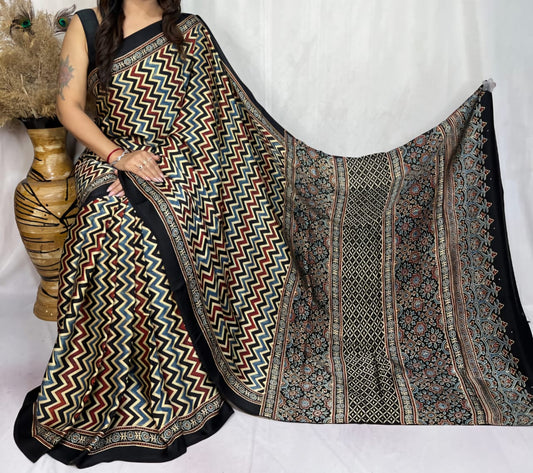 Ajrakh Print Modal Silk Style 6