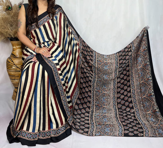 Ajrakh Print Modal Silk Style 15