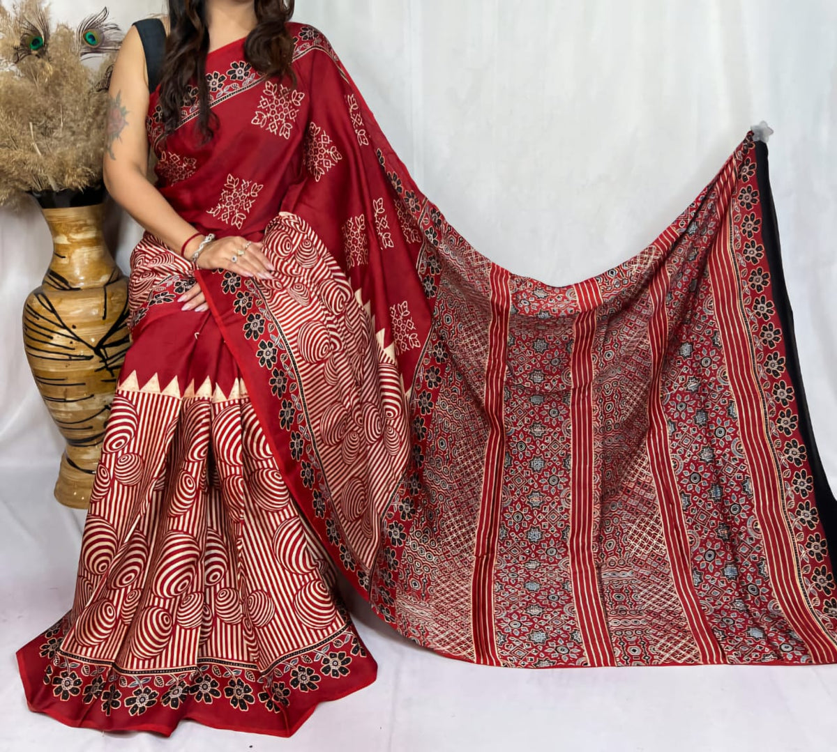 Ajrakh Print Modal Silk Style 20