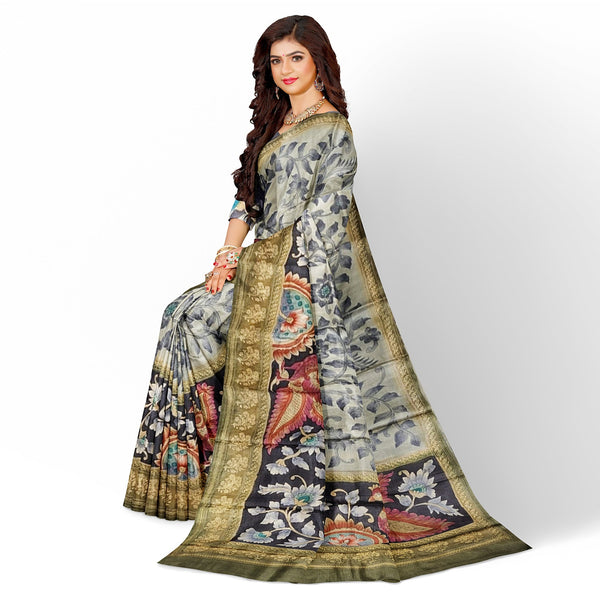 Tussar with handpaint-5